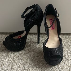 Platform Betsy Johnson rhinestone heels